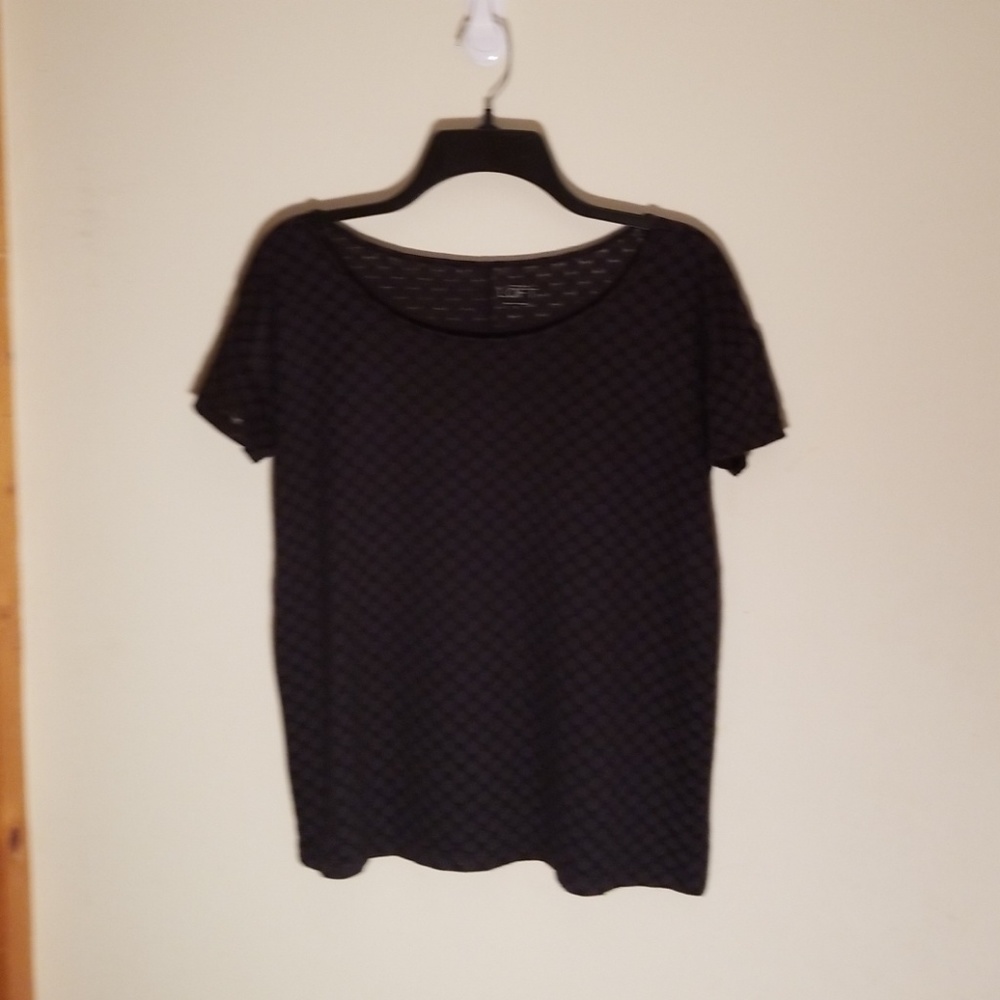 Ann Taylor Loft Sheer polka dots short sleeve shir